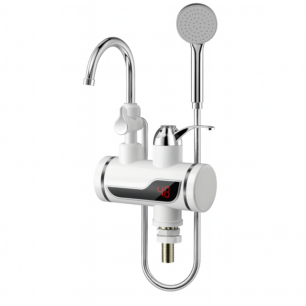 Instant Electric Water Heating Tap with Shower Head | 3000W Fast Heat Faucet | IPX4 Rated