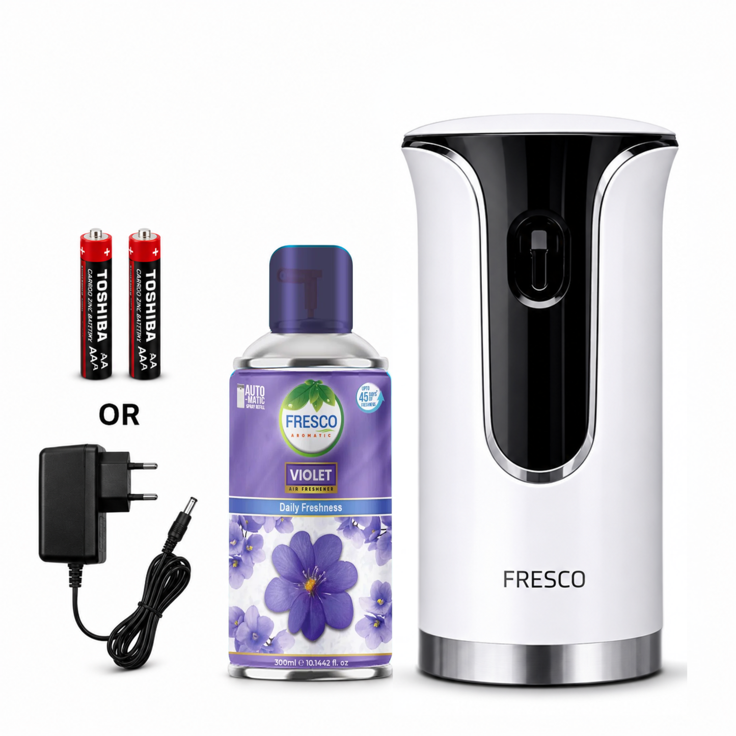 Fresco Premium LED Automatic Air Freshener Dispenser with Free Air Freshener & Batteries