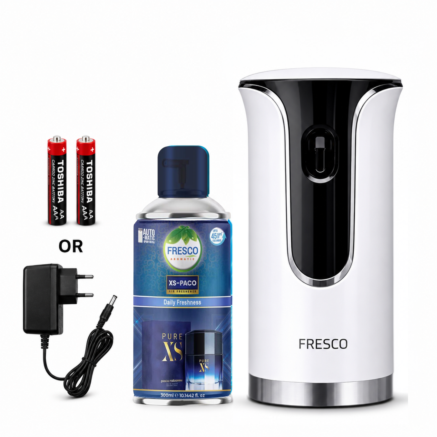 Fresco Premium LED Automatic Air Freshener Dispenser with Free Air Freshener & Batteries