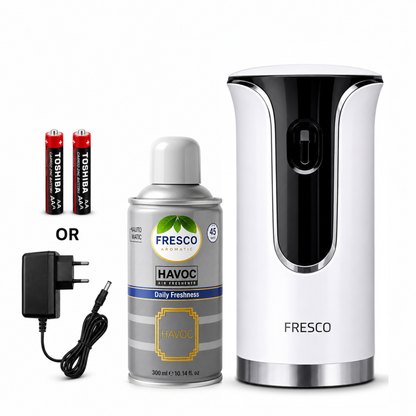 Fresco Premium LED Automatic Air Freshener Dispenser with Free Air Freshener & Batteries