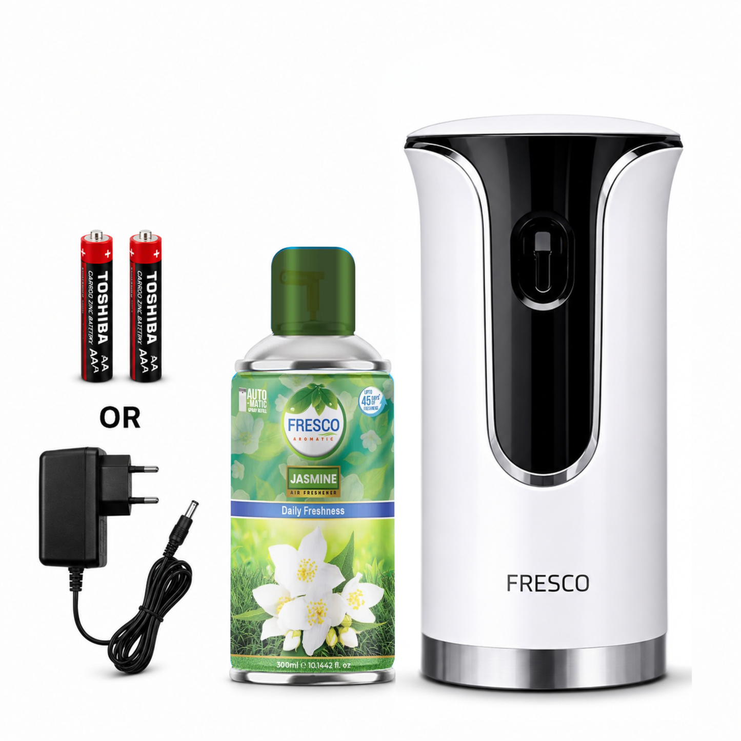 Fresco Premium LED Automatic Air Freshener Dispenser with Free Air Freshener & Batteries