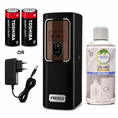 Fresco black Electric Automatic Air Freshener Dispenser with Adopter plug and play