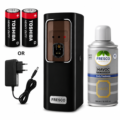 Fresco black Electric Automatic Air Freshener Dispenser with Adopter plug and play