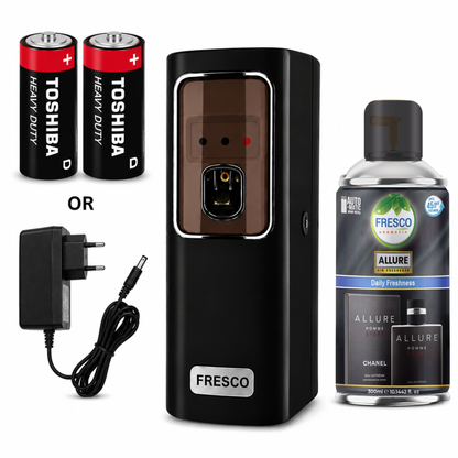 Fresco black Electric Automatic Air Freshener Dispenser with Adopter plug and play
