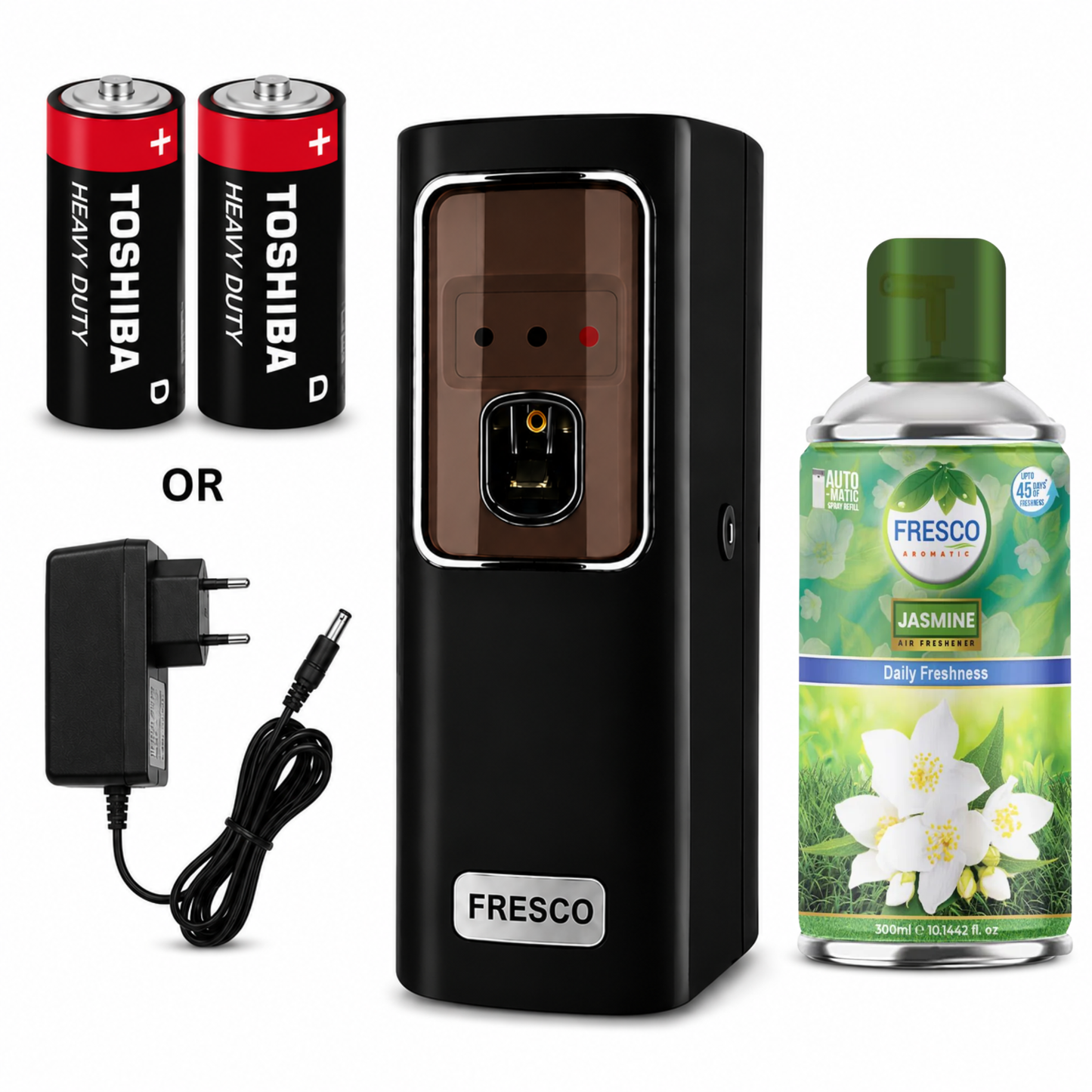 Fresco black Electric Automatic Air Freshener Dispenser with Adopter plug and play