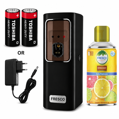 Fresco black Electric Automatic Air Freshener Dispenser with Adopter plug and play