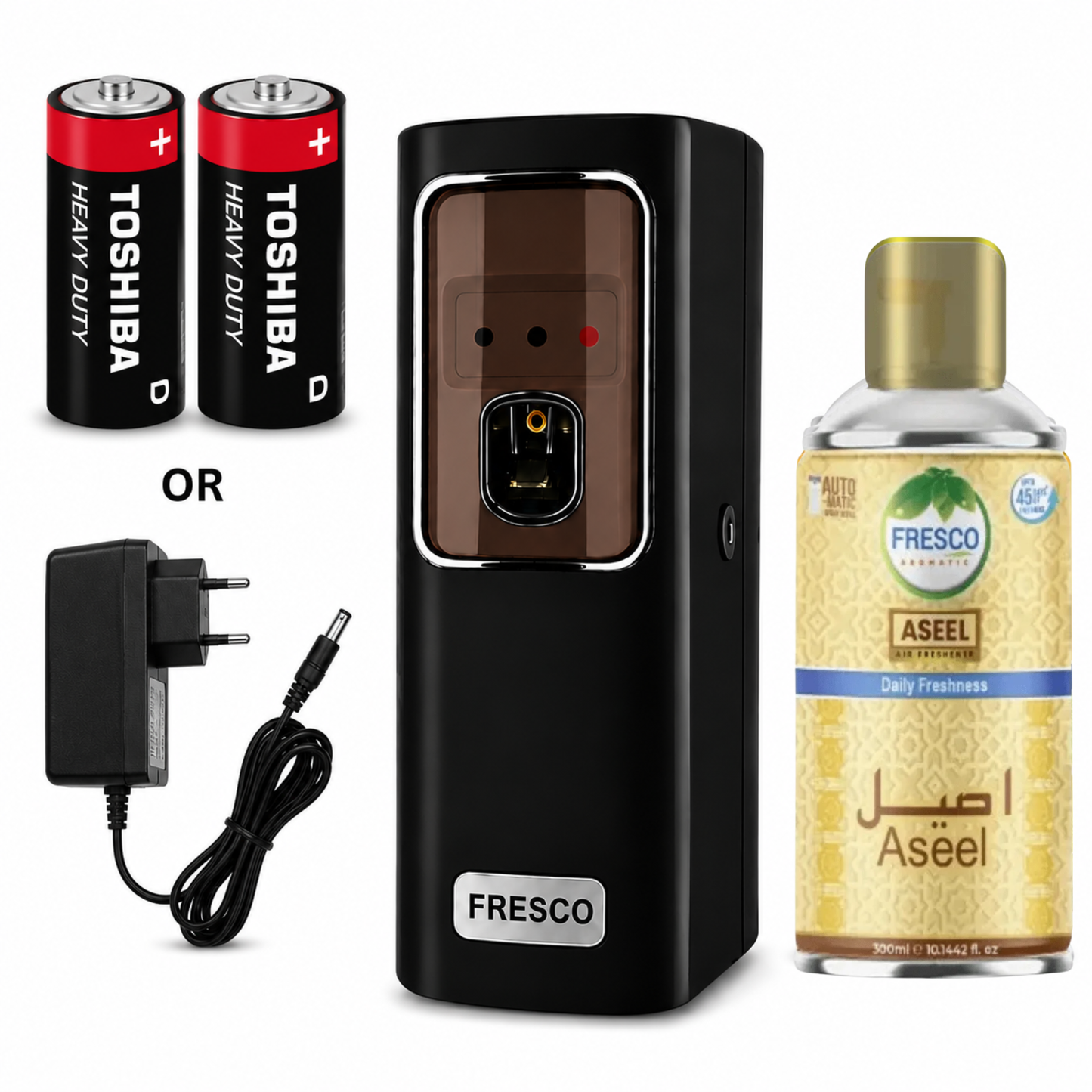 Fresco black Electric Automatic Air Freshener Dispenser with Adopter plug and play