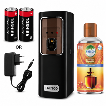 Fresco black Electric Automatic Air Freshener Dispenser with Adopter plug and play