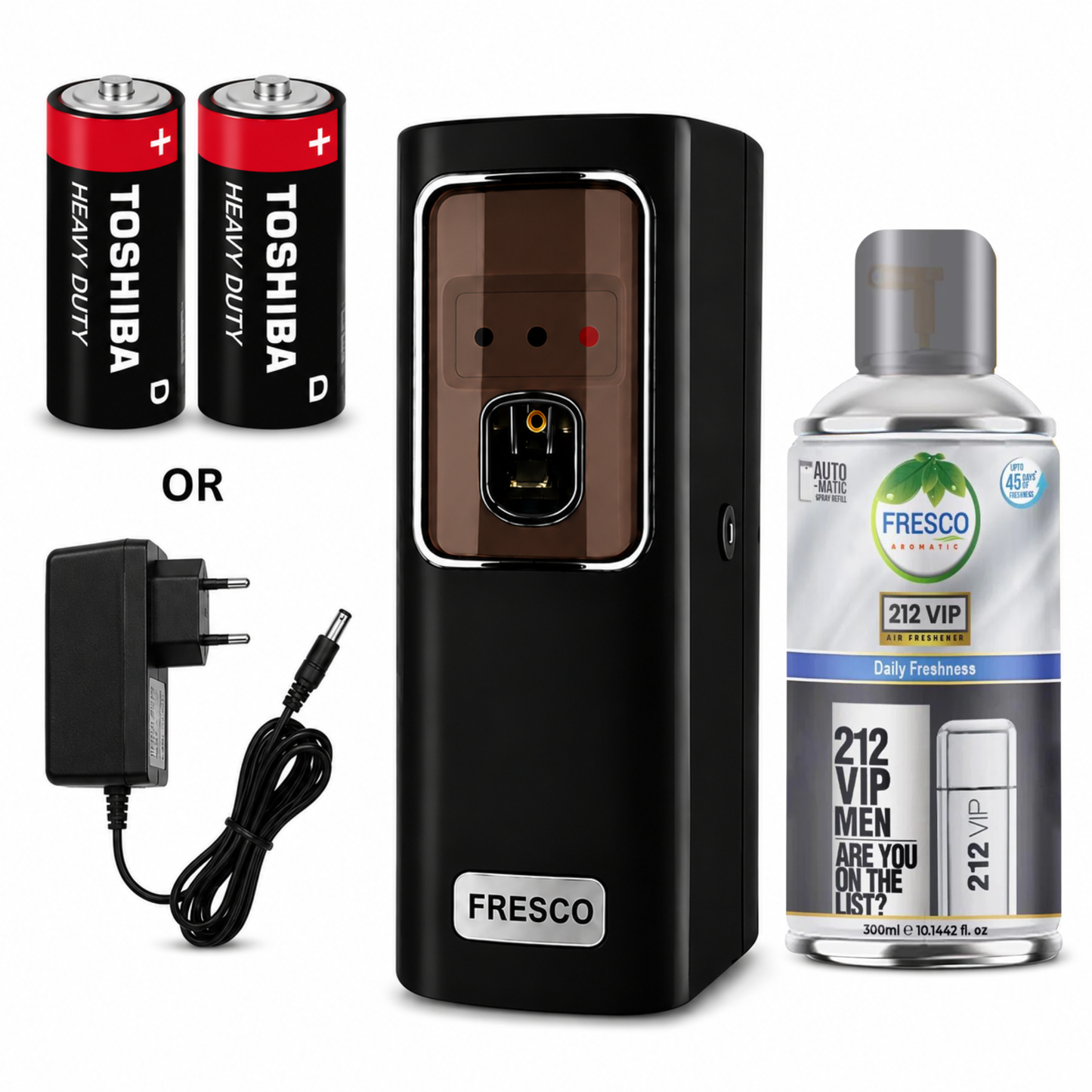 Fresco black Electric Automatic Air Freshener Dispenser with Adopter plug and play