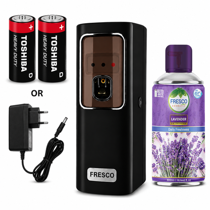 Fresco black Electric Automatic Air Freshener Dispenser with Adopter plug and play