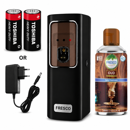 Fresco black Electric Automatic Air Freshener Dispenser with Adopter plug and play