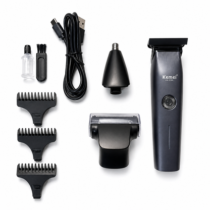 Kemei KM-519A 3-in-1 Rechargeable Electric Shaver & Trimmer