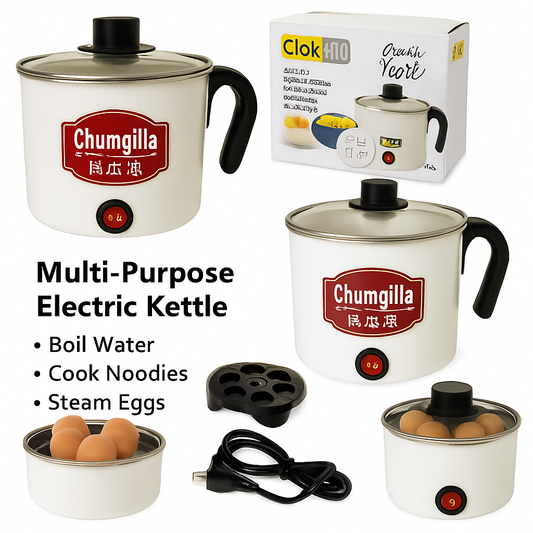 Multi-Function Electric Kettle Pot  Boil Water, Cook Noodles & Steam Eggs