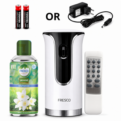 Fresco 2 in 1 Premium Remote Control Automatic Air Freshener Dispenser with Free Air Freshener & Batteries
