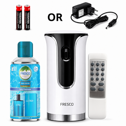 Fresco 2 in 1 Premium Remote Control Automatic Air Freshener Dispenser with Free Air Freshener & Batteries