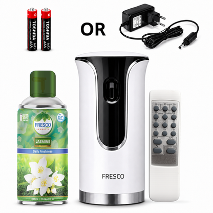 Fresco 2 in 1 Premium Remote Control Automatic Air Freshener Dispenser with Free Air Freshener & Batteries