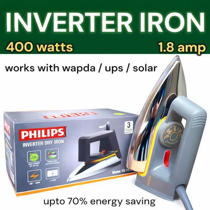 Philips lightweight Inverter Dry Iron 400W – Energy Saving Iron | UPS & Solar Compatible