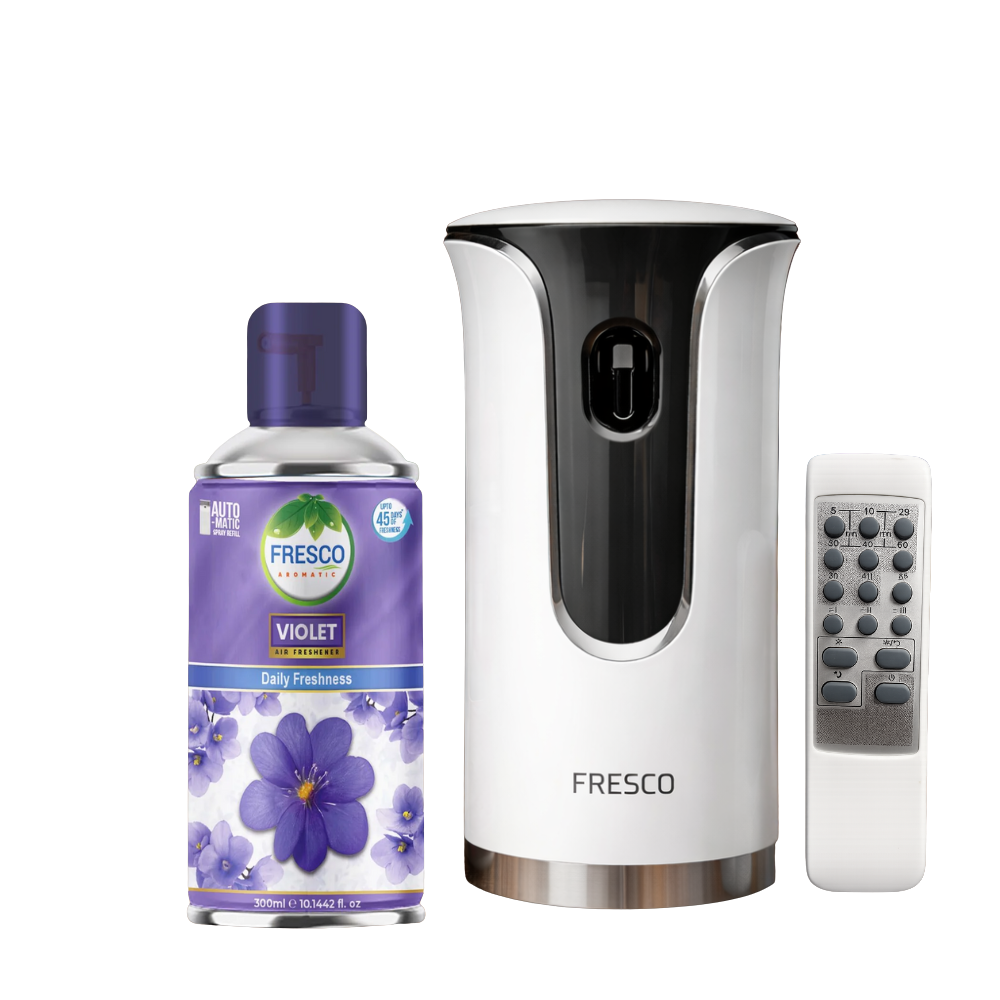 Fresco Premium Remote Control Automatic Air Freshener Dispenser with Free Air Freshener & Batteries