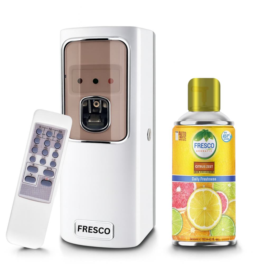 Fresco Remote Control  Air Freshener Dispenser with Free Fresco and Cells